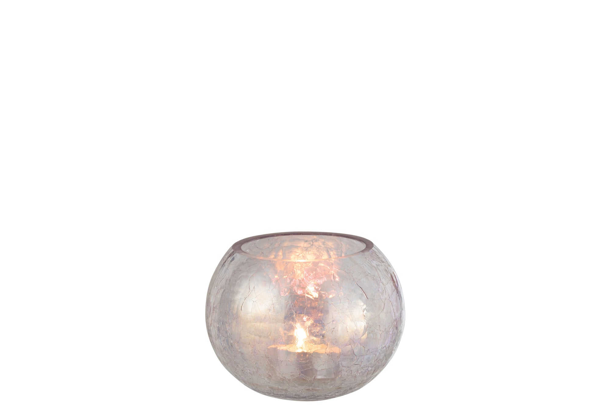 J-LINE HURRICANE LIGHT BALL CRAQUELURE GLAS PARELMOER EFFECT PAARS MEDIUM