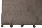 J-LINE PLAID POMPOM POLYESTER DONKER TAUPE - Tuincentrum Lopik