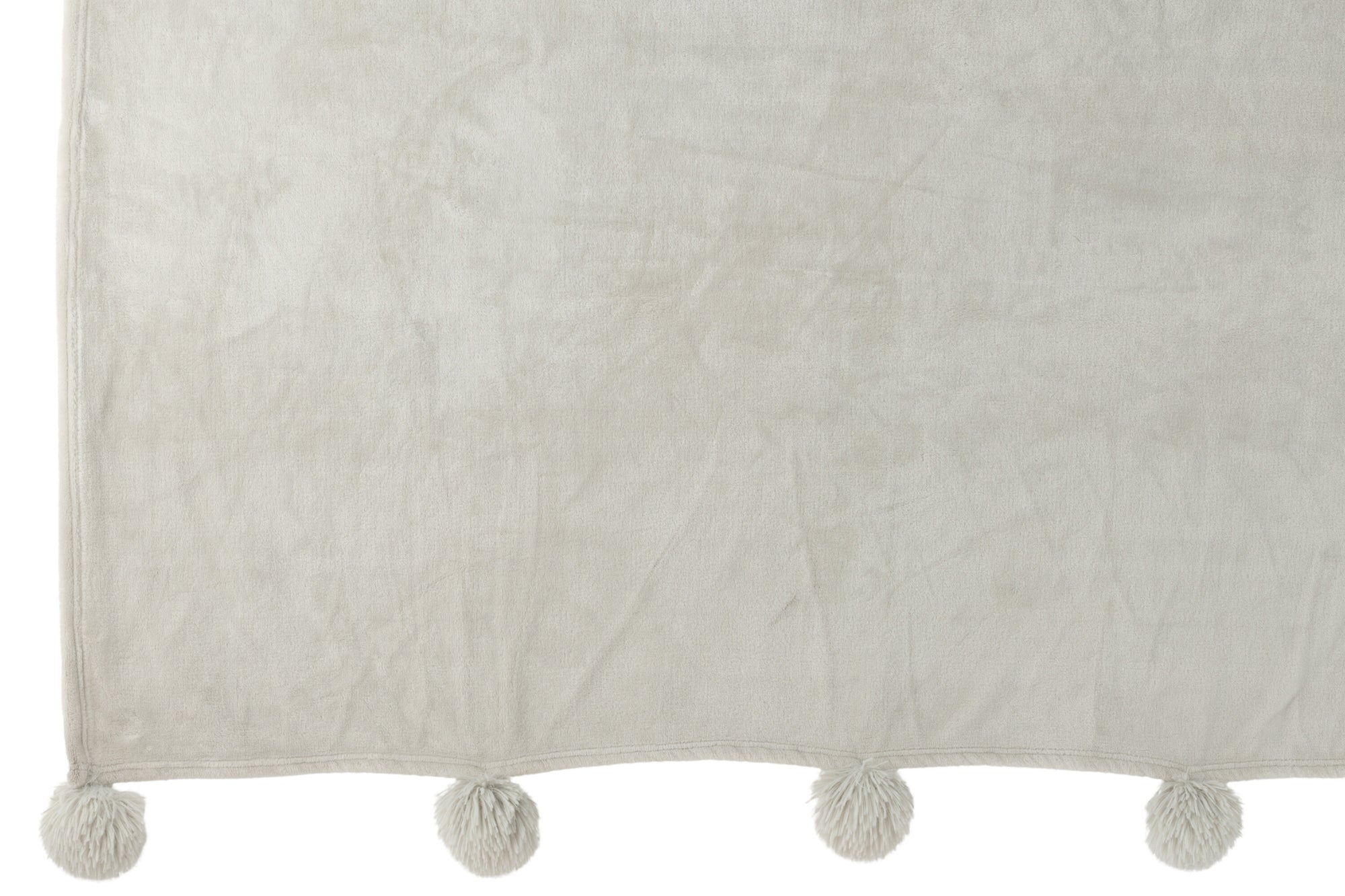 J-LINE PLAID POMPOM POLYESTER LICHTGRIJS - Tuincentrum Lopik