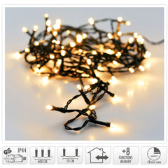 Kerstverlichting 80 Led- 6M - Extra Warm Wit - Timer - Lichtfuncties - Geheugen - Buiten