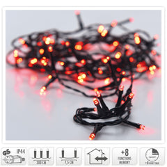 Kerstverlichting 40 Led- 3M - Rood - Timer - Lichtfuncties - Geheugen - Buiten