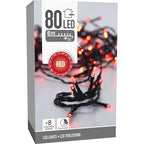Kerstverlichting 80 Led- 6M - Rood - Timer - Lichtfuncties - Geheugen - Buiten