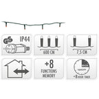 Kerstverlichting 80 Led- 6M - Rood - Timer - Lichtfuncties - Geheugen - Buiten