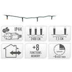 Kerstverlichting 320 Led- 24M - Rood - Timer - Lichtfuncties - Geheugen - Buiten