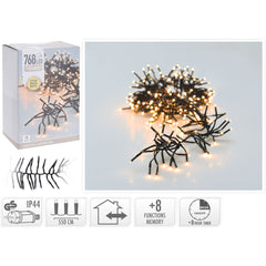 Clusterverlichting - 768 Led - 5.5M - Timer - Lichtfuncties - Extra Warm Wit