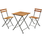 Ambiance Bistroset - Teaklook - Inklapbaar - Metaal - Hout