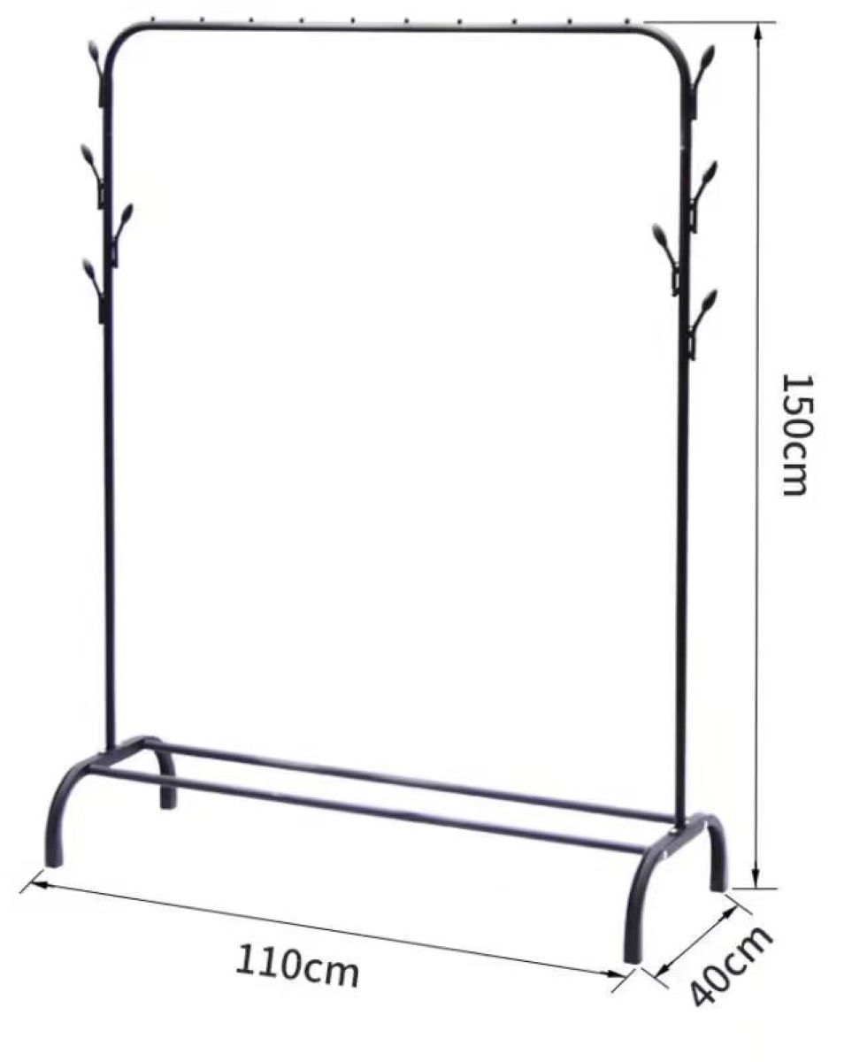 Garderoberek - 110X40X150 Cm - Metaal - Zwart