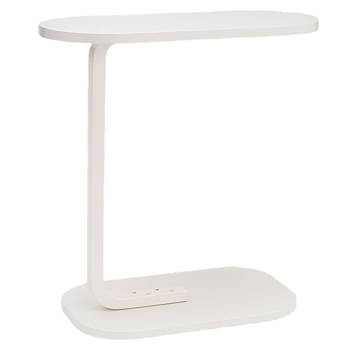 Ceruzo Bijzettafel - Wit - Banktafel - Metaal Met Hout - 45X28X60 Cm