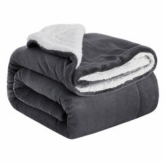 Ceruzo Sherpa Fleece Deken - 150X200 Cm - Donker Grijs