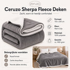 Ceruzo Sherpa Fleece Deken - 150X200 Cm - Donker Grijs