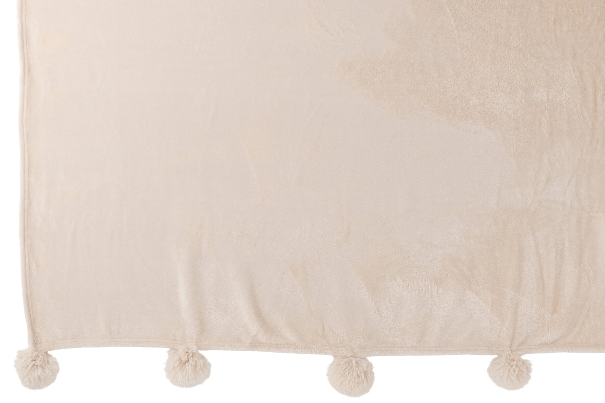 J-LINE PLAID POMPOM POLYESTER LICHT BEIGE - Tuincentrum Lopik