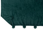 J-LINE PLAID POMPOM POLYESTER DONKERGROEN 170 X 130 CM
