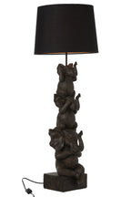Lamp met 3 olifanten, polyresin, bruin - Tuincentrum Lopik