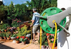  SLANGHASPEL + WANDHOUDER 2-IN-1 INCL. 25M SLANG, KOPPELINGEN EN TUINSPUIT