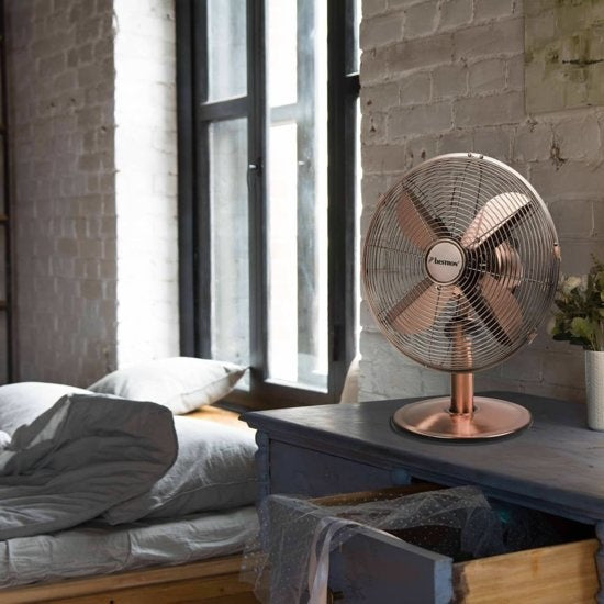 DFT35CO RETRO BUREAUVENTILATOR 35 CM KOPER 35 WATT