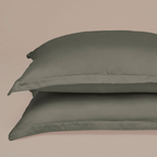 Coco & Cici - Bamboe Kussensloop 80 x 80 cm - Kussenhoes - Olijfgroen - 100% Eco Bamboe - Volant 2 cm - 1 stuk - Tuincentrum Lopik