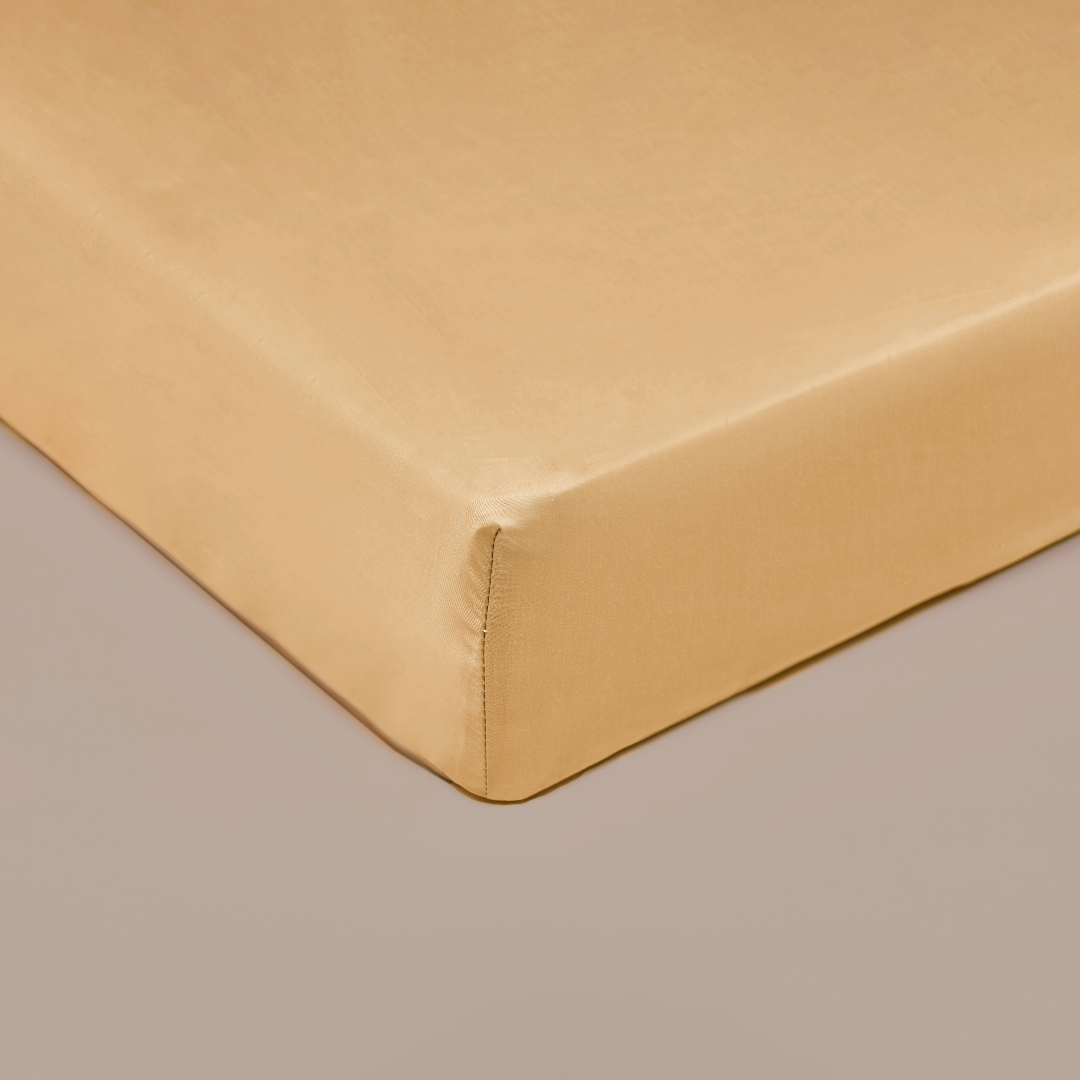 Coco & Cici - Bamboe Hoeslaken 180 x 200 cm - 2 Persoons Beddengoed - Okergeel - Elastiek Rondom - 100% Eco Bamboe - Tuincentrum Lopik