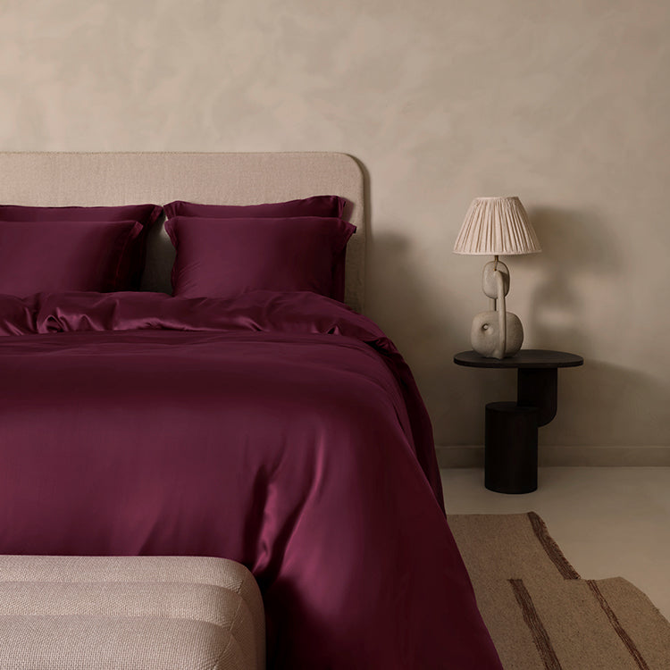 COCO & CICI ECO BAMBOE SATEEN HOESLAKEN BORDEAUX