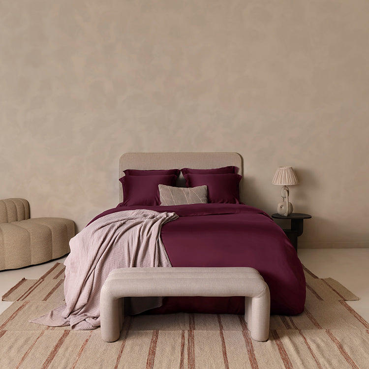 COCO & CICI ECO BAMBOE SATEEN KUSSENSLOOP BORDEAUX