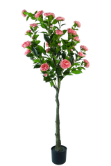 NEVERLEAF KUNSTPFLANZE KAMELIE LUXUS 160 CM ROSA/GRÜN