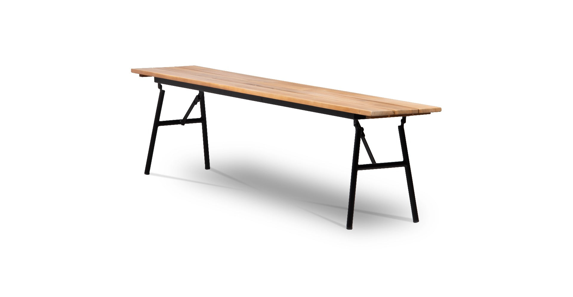 VERNON INKLAPBARE TUINBANK ACACIA LIGHT TEAK LOOK / STAAL ZWART