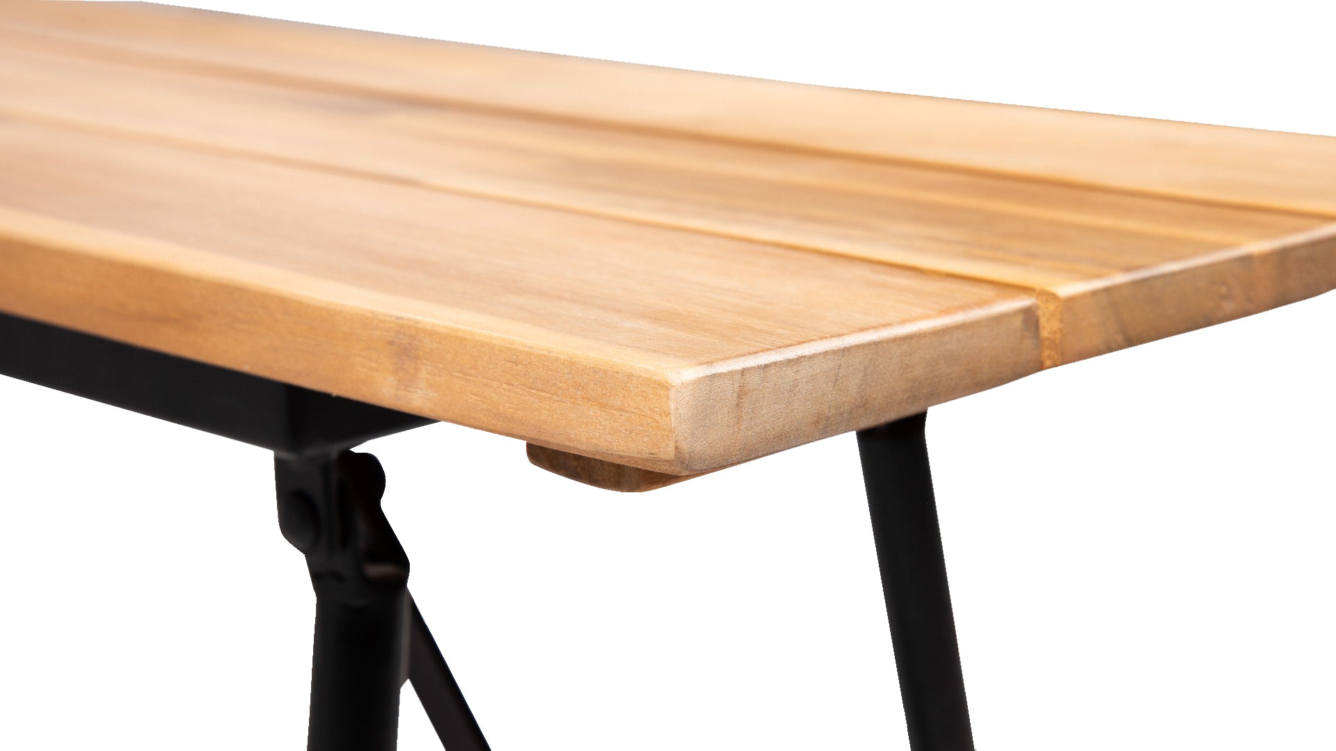 VERNON INKLAPBARE TUINBANK ACACIA LIGHT TEAK LOOK / STAAL ZWART