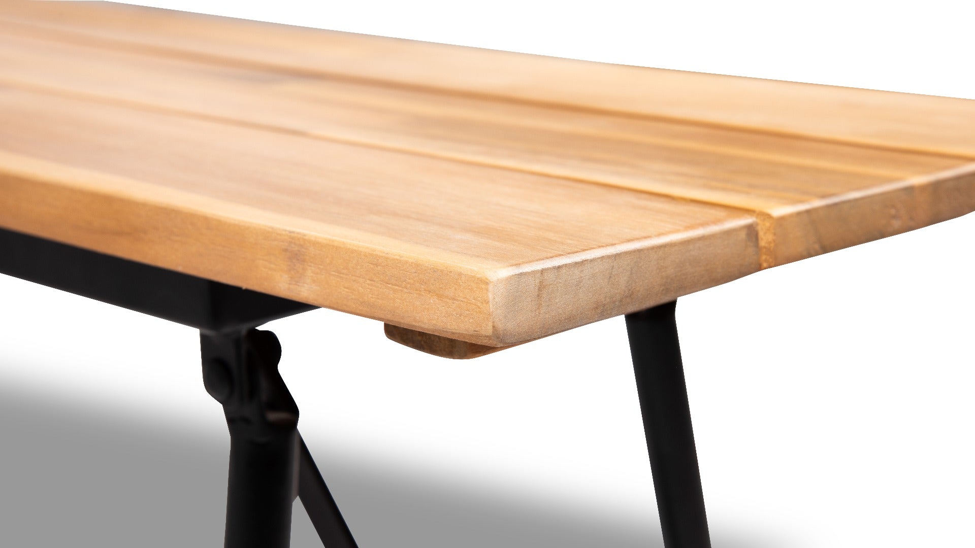 VERNON INKLAPBARE TUINBANK ACACIA LIGHT TEAK LOOK / STAAL ZWART