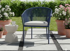 REIMS STAPELBARE DINING STOEL ALU INDIGO ROPE 4.5MM INDIGO ROYAL STONE GREY KUSSEN