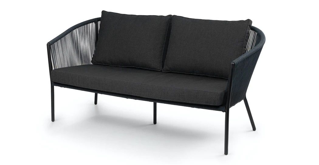 REIMS LOUNGE BANK 2-ZITS ZWART