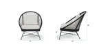 BATEA LOUNGE CHAIR 12053 L96 X W95.5 X H96.5CM ALU BLACK