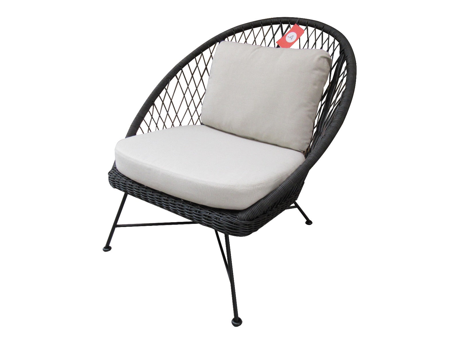 BATEA LOUNGE CHAIR 12053 L96 X W95.5 X H96.5CM ALU BLACK