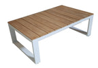 MELTON LOUNGE TABLE 110X70X37.5CM STAAL MAT WIT ACACIA LIGHT TEAK LOOK