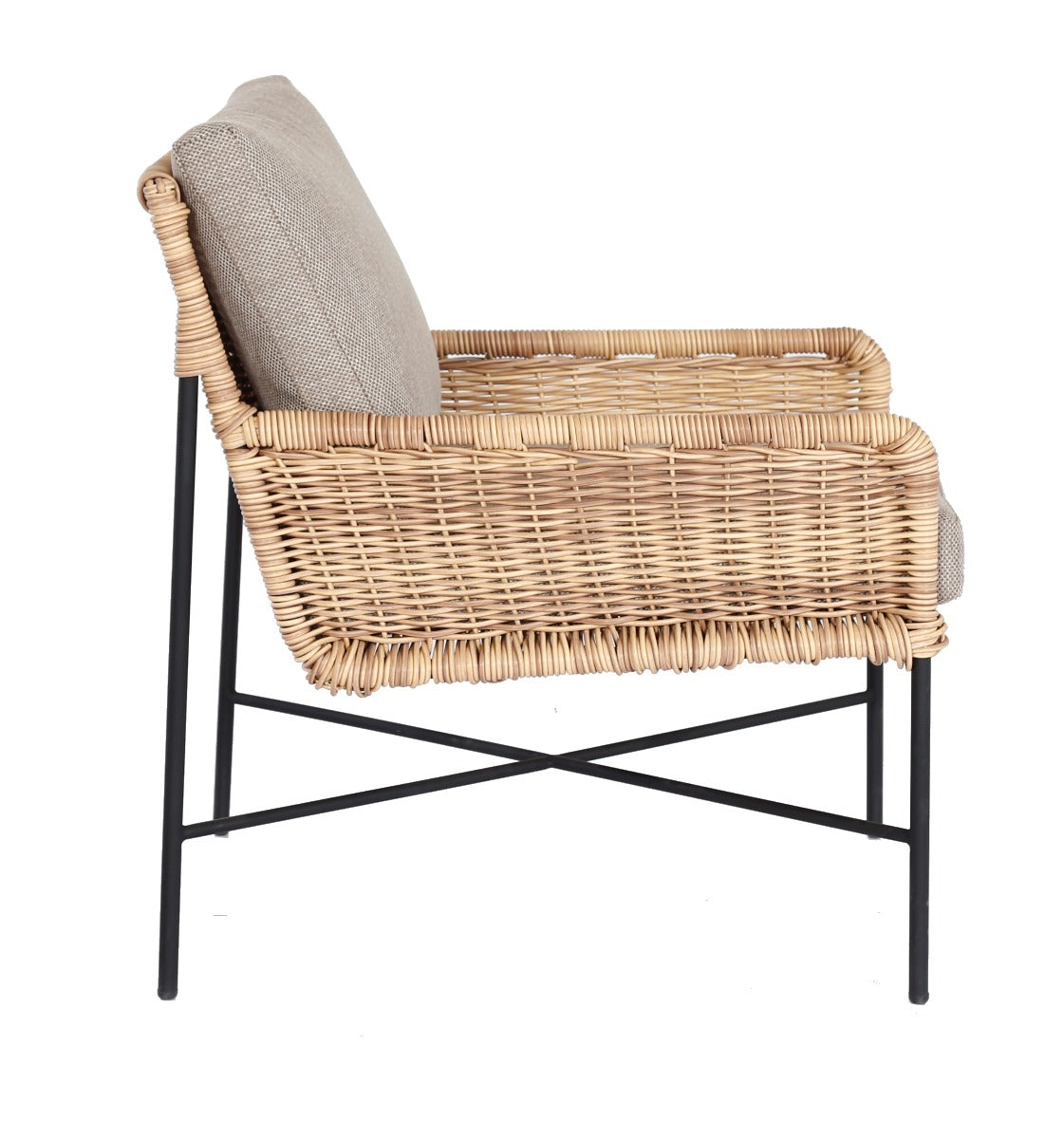 ESTORIL LOUNGESTUHL SCHWARZ RATTAN