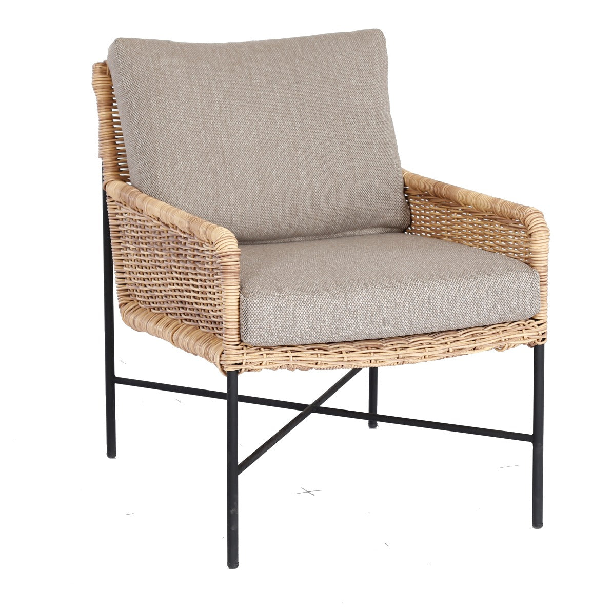 ESTORIL LOUNGESTUHL SCHWARZ RATTAN