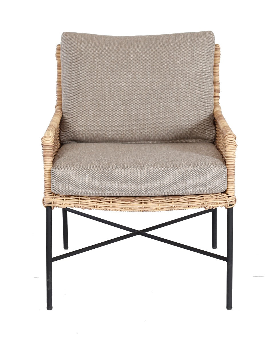 ESTORIL LOUNGESTUHL SCHWARZ RATTAN