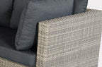 ALMADIA MODULO LOUNGE CORNER SET 4PCS STAAL DONKERGRIJS WICKER HALFROUND 7MM NATURAL KOBO GREY DONKERGRIJS KUSSENS