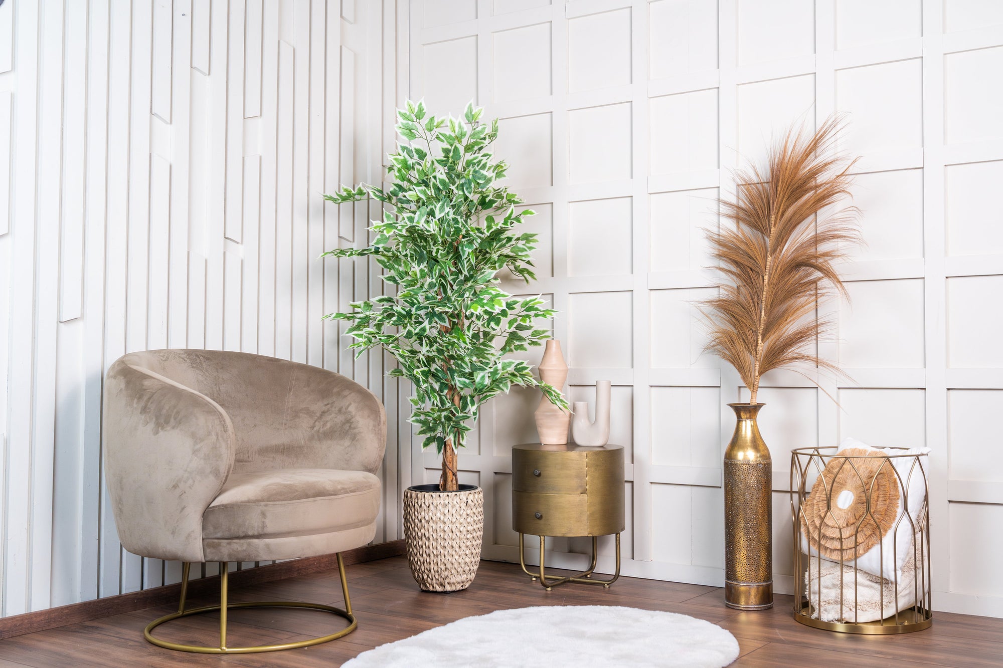 NEVERLEAFS FICUS KUNSTPLANT GROEN 140 CM