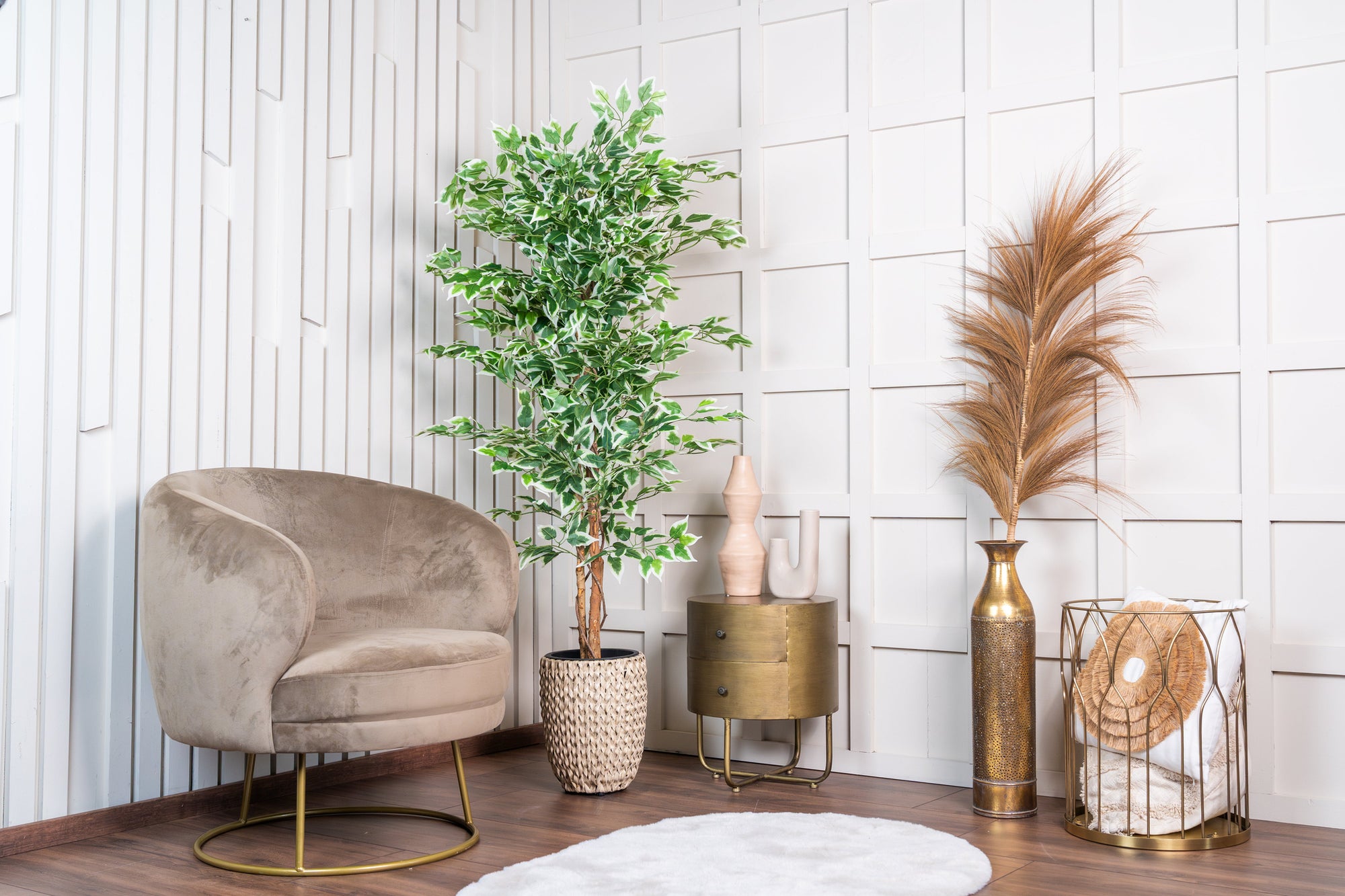 NEVERLEAFS KÜNSTLICHE FICUS-PFLANZE GRÜN 160 CM