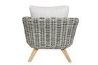 SERRANO LOUNGESET 4-TEILIG ALU GRAU / WICKER RUND 10MM GREEN FADED GREY / AKAZIE TEAK-OPTIK HELL