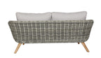 SERRANO LOUNGESET 4-TEILIG ALU GRAU / WICKER RUND 10MM GREEN FADED GREY / AKAZIE TEAK-OPTIK HELL