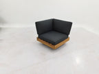 LOS ANGELES LOUNGE ECKSTÜCK 984 STAHL SCHWARZ / AKAZIE LIGHT TEAK LOOK