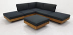 LOS ANGELES LOUNGE ECKSTÜCK 984 STAHL SCHWARZ / AKAZIE LIGHT TEAK LOOK