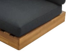 LOS ANGELES LOUNGE ECKSTÜCK 984 STAHL SCHWARZ / AKAZIE LIGHT TEAK LOOK