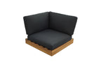 LOS ANGELES LOUNGE ECKSTÜCK 984 STAHL SCHWARZ / AKAZIE LIGHT TEAK LOOK