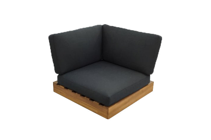 LOS ANGELES LOUNGE ECKSTÜCK 984 STAHL SCHWARZ / AKAZIE LIGHT TEAK LOOK