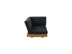 LOS ANGELES LOUNGE ECKSTÜCK 984 STAHL SCHWARZ / AKAZIE LIGHT TEAK LOOK