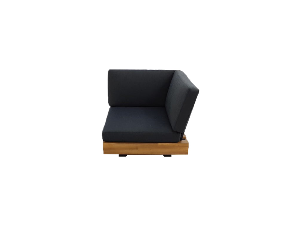 LOS ANGELES LOUNGE ECKSTÜCK 984 STAHL SCHWARZ / AKAZIE LIGHT TEAK LOOK
