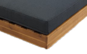 LOS ANGELES LOUNGE TABLE 984 ACACIA LIGHT TEAK LOOK STAAL ZWART 75X75X21.5CM