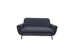JONAH 2-ZITS SOFA STAAL DONKERGRIJS WICKER ROUND 3MM DONKERGRIJS ANTRACIET ROYAL GREY BRANDVERTRAGENDE KUSSENS
