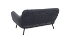 JONAH 2-ZITS SOFA STAAL DONKERGRIJS WICKER ROUND 3MM DONKERGRIJS ANTRACIET ROYAL GREY BRANDVERTRAGENDE KUSSENS
